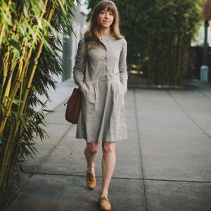 Taylor Stitch The Juniper Dress in Smoke Grey, XS (B4)
